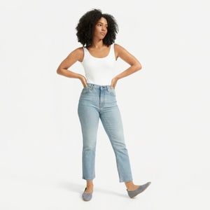 everlane cheeky bootcut jean sunbleached blue 23 regular